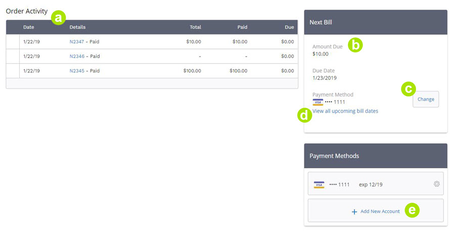Customer Portal Home Page